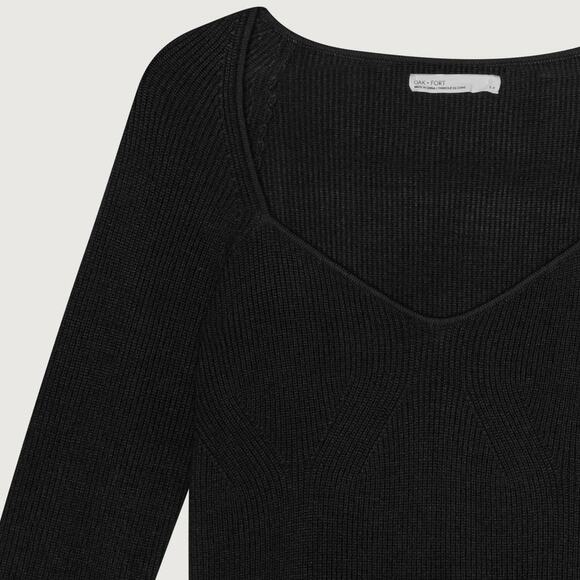 OAK + FORT SWEETHEART NECKLINE TOP - Picture 3 of 15